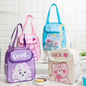 กระเป๋าใส่อาหารกลางวันแบบมีฉนวนกันความร้อน ลายการ์ตูนน่ารัก ทำจากผ้า Oxford สำหรับพนักงานออฟฟิศและเด็กๆ  แบบพกพาสะดวก - Product Image 2