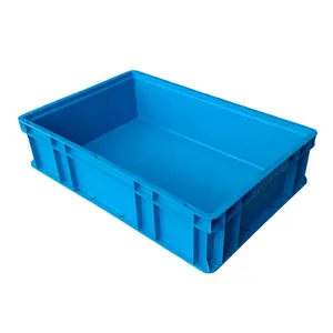 Wholesale Euro Standard Hdpe Material Attached Lid Tote Crate Hard Plastic Moving Stackable Plastic Storage Box For Transport