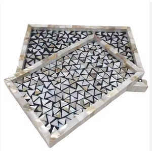 Bandeja de Servicio Ecológica de Primera Calidad, Diseños Personalizados, Bandeja Rectangular de Nácar, Platos de Presentación para Ramadán, Variedad de Decoración OEM - Product Image 1