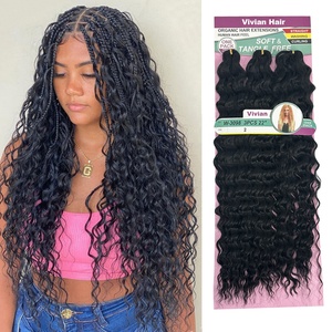 Extensiones <span class=keywords><strong>de</strong></span> <span class=keywords><strong>cabello</strong></span> trenzado <span class=keywords><strong>de</strong></span> fibra 100% Kenekalon <span class=keywords><strong>de</strong></span> 22 pulgadas, ondas profundas 3x, estilo bohemio, 280g, súper valorizadas, <span class=keywords><strong>para</strong></span> mujeres afroamericanas - Product Image 1