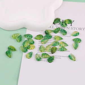 จี้รูปใบไม้แก้วไล่สีสองเฉดสี วัสดุทำเครื่องประดับ DIY สำหรับสร้อยข้อมือ สร้อยคอ และงานฝีมือ - Product Image 2