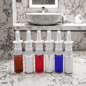 Blanco, rosa, negro, azul, ámbar, Color personalizable, 10ml, 15ml, 30ml, Material PET, serigrafiado, botellas de aerosol nasal, tapón de rosca, líquido - Product Image 1