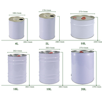 Bidon en fer blanc de 5L avec poignée, vide, pour peinture, revêtements, produits chimiques, solvants, liquides, emballage, matériaux recyclés, personnalisable OEM