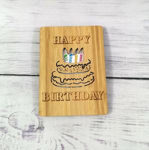 Servicio de corte por láser Productos de madera personalizados Tarjeta de madera de felicitación temática de cumpleaños, regalo de día especial - Product Image 3