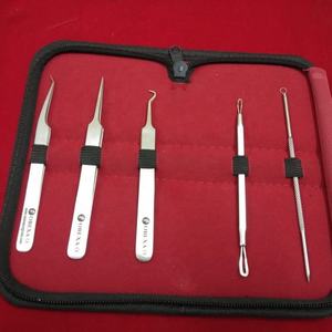Kit professionnel OBEXA de pinces à épiler en acier inoxydable pour points noirs et extensions de cils avec pointes pointues - Product Image 1