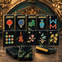 En stock, jeu de mahjong américain d'élégance orientale, 160 tuiles, tuiles en acrylique à 3 couches avec veine dorée, cadeau pour les amateurs de mahjong