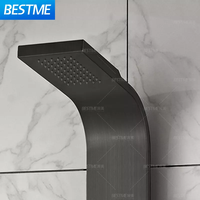 Panneau de pluie Salle de bain Colonne Tours Cascade Spa Jets Smart Douche Panneau mural Acier inoxydable 304 Robinet de douche Panneau de douche