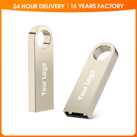 Stik memori ukiran dengan gantungan kunci, Flash Drive USB 128 GB 3 Disk 16GB Flashdisk cetak 64 GB