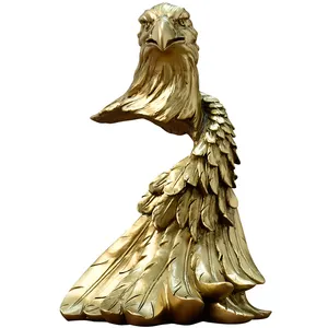 American Retro Eagle Hawk Simulated Golden Eagle Statues Resin Craft Decoration Living Room Office Wine Cabinet Ornaments