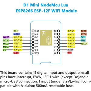 Placa de Desarrollo WiFi D1 Mini NodeMCU ESP8266 ESP-12F, para Arduino y WeMos, Módulo IoT DIY - Product Image 5