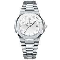 Montre-Bracelet Classique de Haute Qualité POEDAGAR 613 en Acier Inoxydable, Montre Homme à Quartz Étanche avec Calendrier et Design Tendance