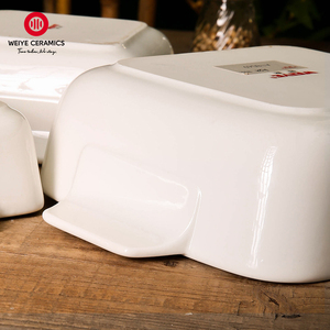 WEIYE Bandeja <span class=keywords><strong>para</strong></span> <span class=keywords><strong>Hornear</strong></span> Rectangular de Cerámica, Resistente a Altas Temperaturas, de Porcelana Blanca, <span class=keywords><strong>para</strong></span> Restaurantes y Cocinas - Product Image 6