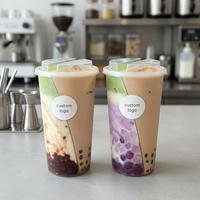 Gobelet Boba Double Compartiment 2-en-1 Haute Clarté pour un Design Esthétique, 700 ml, pour Café et Thé au Lait, Gobelet en Plastique pour Boissons Tendance sur les Réseaux Sociaux