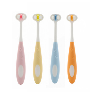 Children Three Sided Toothbrush Soft Bristles For Kids Age 3 12 Years Manual Toothbrush Pink Sky Blue Yellow Orange - Product Image 1