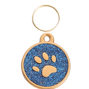 Medaglia in Metallo Placcato Personalizzata Stile Antico <span class=keywords><strong>con</strong></span> Design Impronta di Zampa Glitterata e <span class=keywords><strong>Nome</strong></span> Inciso per Gatti - Product Image 5
