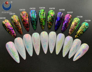 Pigmentos de escamas brillantes camaleón transparente para resina epoxi/uñas - Product Image 4