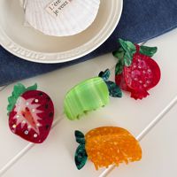 YJL NOUVELLES Pinces à Cheveux en Acétate Série Fruits Sucrés Fraise Grenade pour Femmes, Accessoires de Mode Coréens pour Filles