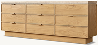 Meubles de chambre à coucher modernes Stockage de vêtements en bois massif Armoire en bois Commode à 9 tiroirs