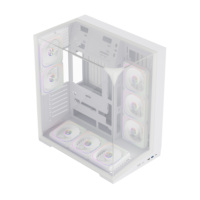 Boîtier PC ATX Mid Tower avec panneau arrière en verre trempé sur trois côtés, nouveau boîtier d'ordinateur de jeu