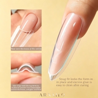 ARNAILO Puntas de Uñas de Plástico ABS Reutilizables de Cobertura Completa, Estilo Doble Forma Sándwich, Ataúd Francés, Cuadradas, Ovaladas, Stiletto, de Larga Duración