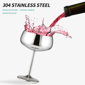 Mug en acier inoxydable argenté moderne de 15 oz, tasse en métal pour whisky, vin, flûte à <span class=keywords><strong>champagne</strong></span> à <span class=keywords><strong>large</strong></span> ouverture, réutilisable pour les bars, les fêtes, les mariages - Product Image 4