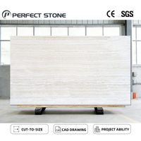Dalles de travertin italien de luxe PerfectStone, grandes dimensions, découpées sur mesure pour mur de fond, comptoir de réception, revêtement mural