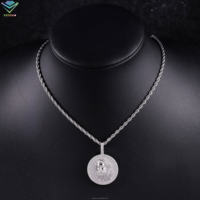 Pendentif Jésus Hip Hop Iced Out pour chaîne, plaqué or 18 carats, argent sterling 925, diamant Moissanite VVS