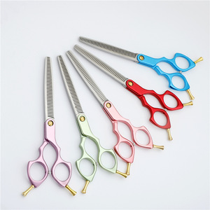 Tijeras de peluquería ultraligeras para mascotas, acero 440C, mangos de colores para cortar el pelo de perros, diseño práctico - Product Image 1