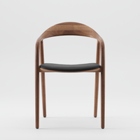 Fauteuil de salle à manger Neva en bois massif de couleur noyer, design moderne nord-américain, prix de gros