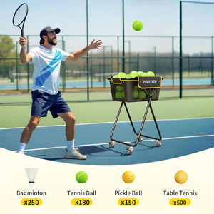 휴대용 경량 야외 피클볼 볼 카트 옥스포드 패브릭 가방 금속 스틸 프레임 100 피클볼 120 테니스 공을 보유합니다 - Product Image 3