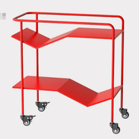 Chariot de rangement portable compact en métal, meuble décoratif créatif, table d'appoint de rangement, avec plateau amovible pour boissons