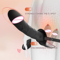 Vibrateur double tête portable en forme de pénis artificiel, Strapon électrique vibrant pour lesbiennes, Jouets sexuels, Godemichés à sangle pour femme