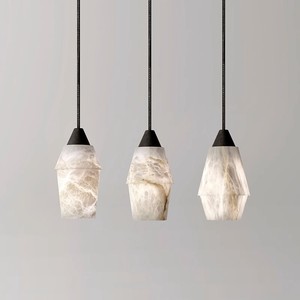 Spanish Natural Marble Pendant <b>Light</b> Long Hanging Lamp For Living Room <b>Dining</b> Room Entryway Home Decor - Product Image 1