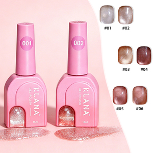 Esmalte de Uñas en Gel Efecto Ojo de Gato, 6 Colores Champán, 15ml, Magnético, Libre de HEMA/TPO, Set de Esmaltes para Manicura en Salón y en Casa - Product Image 4