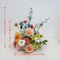 DKB Fleurs artificielles en gros, centres de table colorés, boule de fleurs, rose, décorations de mariage DIY, fournitures