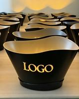 Seau à glace LED personnalisé avec logo, refroidisseur de bouteilles de champagne et de vin pour service de table, présentoir de bouteilles pour boîte de nuit, bar, club, fête