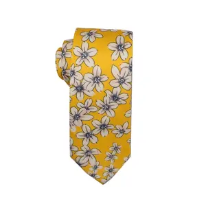 HT9321 Wholesale Latest Design Men's Colorful Flower Casual Cotton Necktie