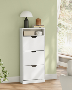 Armoire à chaussures <span class=keywords><strong>VASAGLE</strong></span> en MDF pour entrée, 4 niveaux, ultra-fine, armoire à chaussures rabattable, meubles de salon, étagère à chaussures - Product Image 2