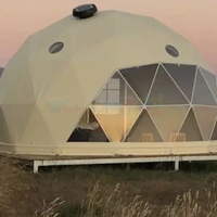 Dôme géodésique en verre pour glamping, tente dôme de luxe pour hôtel, maison dôme géodésique pour événements, avec salle de bain familiale