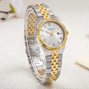 Vente en gros d'usine, nouvelle conception, montres personnalisées avec votre propre logo, montres de luxe pour femmes, couleur or, montre fine pour femmes - Product Image 5