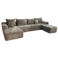 Canapé modulaire sans armature en velours côtelé côtelé moderne, mousse haute densité compressée, OEM ODM