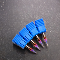 Fraise en carbure de tungstène solide, longueur totale de 50 mm, 3,175 mm de diamètre, à une seule dent, fond plat, revêtement bleu Aitin pour fraisage de métaux