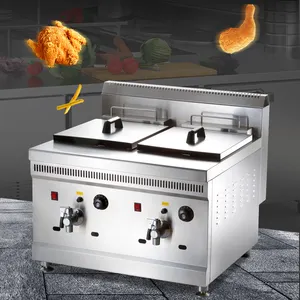 Fábrica Direta Aço Inoxidável Frango Chips Frier Deep Fryer uma Máquina Fritadeira Gás Comercial