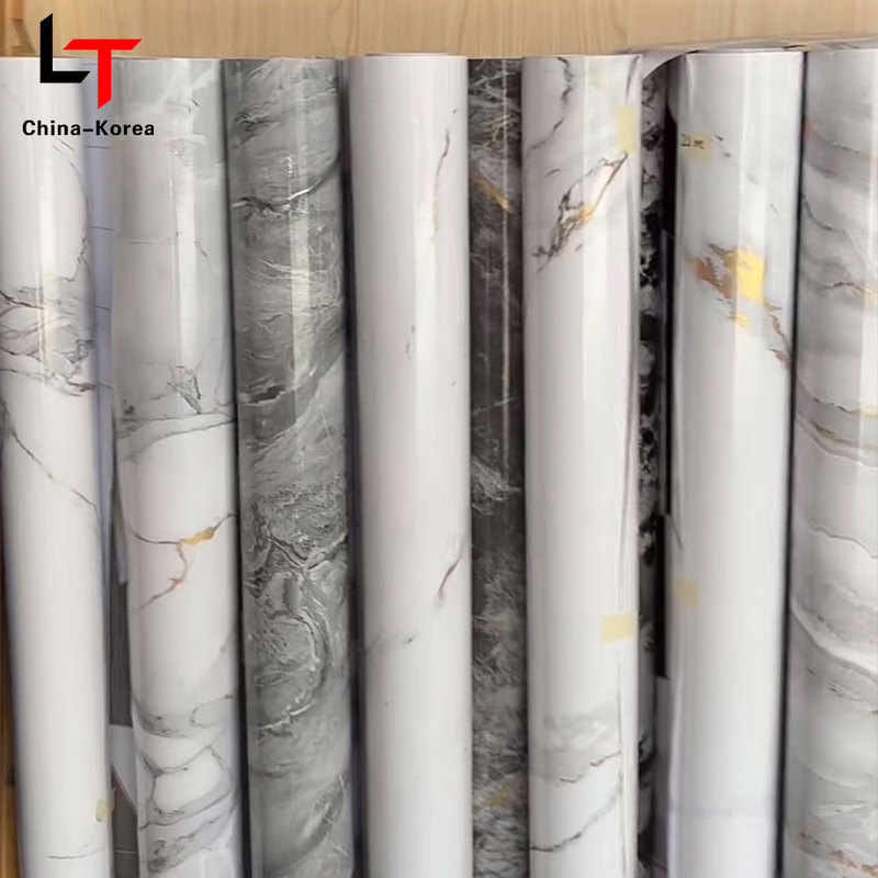 Metallic Marble Golden PVC Film Heat