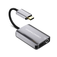 Adaptateur USB C vers USB 2 en 1 CableCreation et convertisseur de casque auxiliaire 3,5 mm avec puce DAC et charge rapide PD