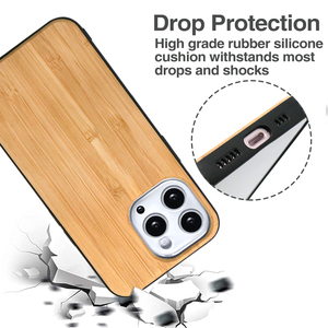 Custodia per <span class=keywords><strong>iPhone</strong></span> <span class=keywords><strong>13</strong></span> in Legno Naturale Fai-da-Te, Minimalista e Classica con Paraurti in TPU Morbido - Product Image 4