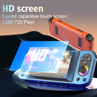 جهاز ألعاب محمول D50MAX بشاشة لمس 5 بوصة، مخرج عالي الدقة، عصا تحكم مزدوجة، إضاءة RGB، ذاكرة وصول عشوائي 3 جيجابايت، تخزين 64 جيجابايت، واي فاي، D50 MAX