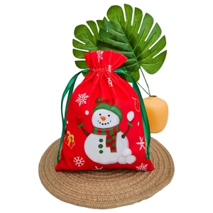 ถุงของขวัญแบบมีเชือกผูกสำหรับบรรจุขนมและคุกกี้ลายคริสต์มาส - Product Image 5