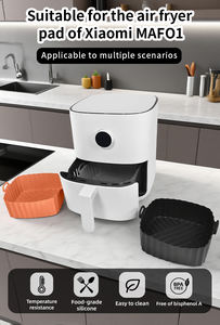Revestimientos Cuadrados de Silicona para <span class=keywords><strong>Freidora</strong></span> de Aire - Revestimientos Reutilizables de 8 Pulgadas para <span class=keywords><strong>Freidora</strong></span> de Aire, Insertos para <span class=keywords><strong>Freidora</strong></span> de Aire para Hornos de 3 a 7 QT, <span class=keywords><strong>Accesorios</strong></span> para Microondas - Product Image 4