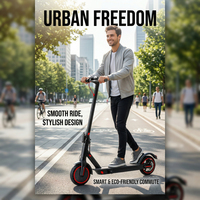 Scooter Eléctrico Plegable YIZHI para Adultos, Scooter Eléctrico Portátil con Luz LED, 3 Velocidades, Largo Alcance para Viajes Diarios
